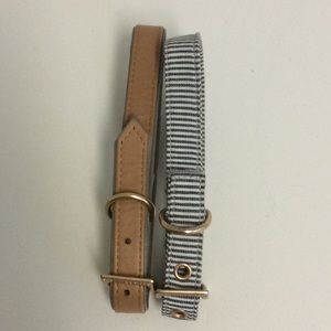 Boots and Barkley dog collars tan and navy med new